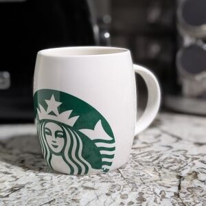 Starbucks White and Green Ceramic Mug | 2010 Collection